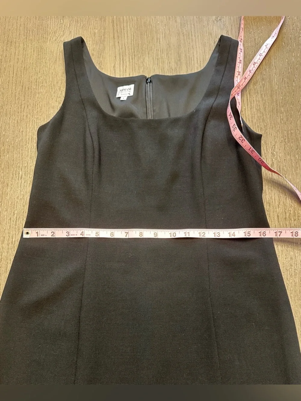 Armani Collezioni Little Black Dress Swing Hem Wool Blend Made in Italy Size 8 - Picture 8 of 9